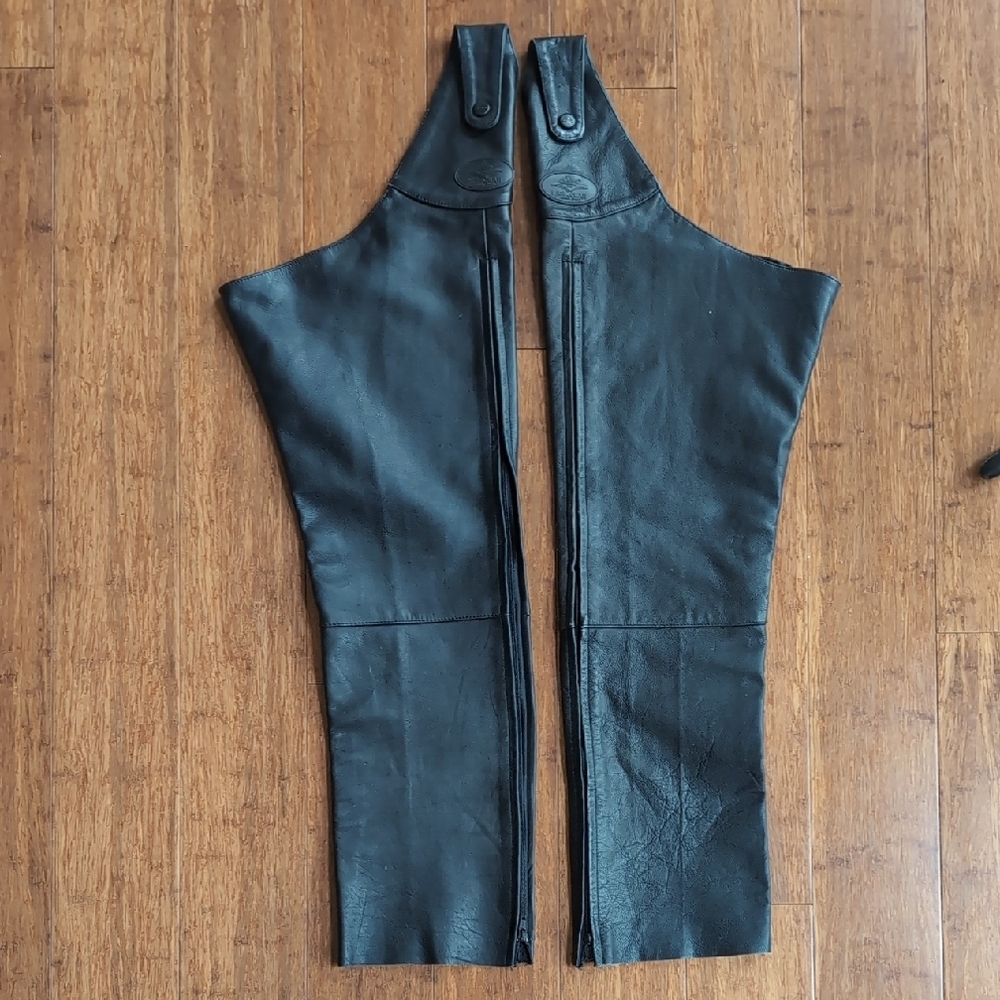 Black Leather Chaps Size S
